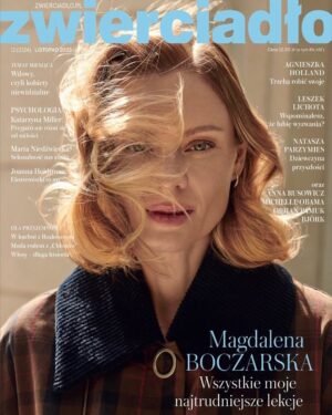 Magdalena Boczarska Instagram - Jak ja lubię to zdjęcie! Zapraszam Was do lektury w ten piękny, jesienny dzień ☀️🍂🍁 #cover @zwierciadlo_miesiecznik 

zdjęcia: @aleksandramphoto 
włosy: @wasylwasinski 
make-up: @drirenaeris by @gosiabryla_makeup