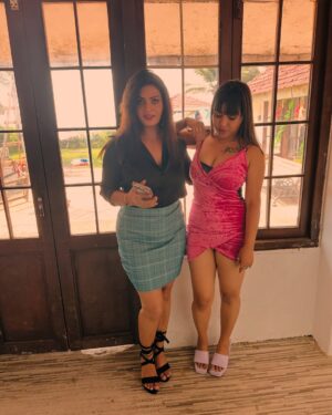 Malvika Tomar Instagram - #During shooting time with co actress Malvika#