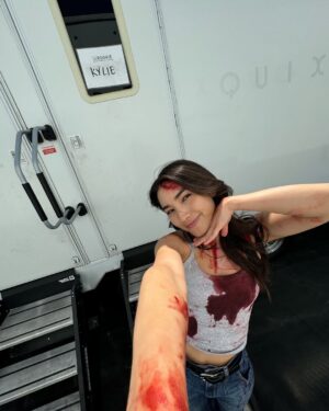 Maria Zhang Instagram - what a bloody fun little cameo this was!! go watch the rookie season 7 episodes 8 and 9 if you wanna see me (well, the lovely @taramacken) get shot in slow motion❤️‍🩹🙂‍↕️