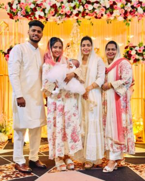 Mashura Basheer Instagram - Minha Maryam Baby’s Cradle Ceremony 😍💗 
May Allah Bless My Cutie Niece ❤️
