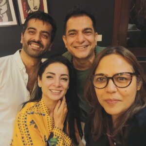 Mehreen Jabbar Instagram - What happens when three directors and an actress enter a room... @sarmadkhoosat @sarwatg @saim.sadiq
