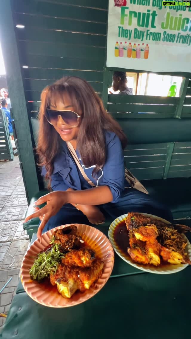 Mercy Aigbe - 41.9K Likes - So this is my 2nd time in Port Harcourt, first time I was here I had Bole & Fish delivered to me on set but today with @denrele_edun ‘s recommendation I went in search of it myself… 😁
And enjoyed every bit of it 😋😋😋😋
Who wants me to bring back some to Lagos??? 😁😂
#lifeofafoodie🍴😋🙊
