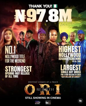 Mercy Aigbe Instagram - Big Congratulations Oga mi Authe @authenticmuy ORI is a beautiful movie! 

 Job welldone to the cast and crew! If you are yet to see this masterpiece you are missing!!! 

 Go see it in a Cinema close to you! You will love et 🥰🥰