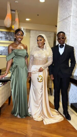 Mercy Aigbe Instagram - #JP2025 with a bridesmaid @michelleio__ and a Grooms Boy @olajuwon.gentry 😁😍😍
