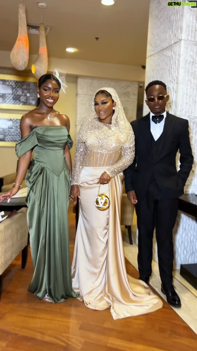 Mercy Aigbe - 179.2K Likes - #JP2025 with a bridesmaid @michelleio__ and a Grooms Boy @olajuwon.gentry 😁😍😍