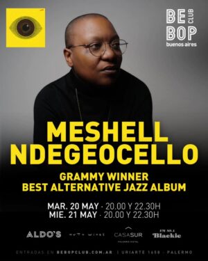 Meshell Ndegeocello Instagram - 💥MESHELL NDEGEOCELLO
La ganadora del Grammy Mejor Album de Jazz Alternativo.

📍Mar 20 de mayo 20.00 y 22.30h
📍Mie 21 de mayo 20.00 y 22.30h

🎫 Entradas a la venta en www.bebopclub.com.ar
o en Uriarte 1658 Palermo

Bebop Club presenta a una de las artistas más importantes del momento, multinstrumentista, cantante, compositora y productora, y reciente ganadora de su segundo premio Grammy, Meshell Ndegeocello. Llega a Buenos Aires con toda su banda para presentar su último trabajo discográfico, No More Water: The Gospel of James Baldwin (Best Jazz Alternative Album Grammy 2025), el Martes 20 y Miércoles 21 de mayo, a las 20 y 22.30h. Las entradas están a la venta en 
www.bebopclub.com.ar
 o en Uriarte 1658 Palermo de 17 a 20h. 
Meshell Ndegeocello ha sobrevivido a lo mejor y lo peor que una carrera en la música puede ofrecer. Ha dejado de lado los géneros en favor de la originalidad, la fama por la longevidad y las tendencias musicales por verdades musicales. Sus seguidores han aprendido a esperar lo inesperado y a acompañarla en sus viajes sonoros a través del soul, el R&B, el jazz, el hip-hop y el rock, todos ellos unidos por la búsqueda del amor, la justicia, el respeto y la resolución. Esas exploraciones sonoras han desafiado y redefinido las expectativas sobre las mujeres, los artistas queer y la música negra durante más de 30 años, y sigue siendo una de las pocas mujeres que componen la música, cantan las canciones y lideran la banda.

Bajista por encima de todo, Meshell aporta su groove cálido, profundo y melódico a cada proyecto que emprende. Ha ganado un premio Grammy, además de haber sido nominada en múltiples ocasiones, y ha tocado junto a The Rolling Stones, Madonna, Alanis Morissette, James Blood Ulmer, The Blind Boys of Alabama, Tony Allen, John Medeski, Billy Preston y Chaka Khan. En cuanto a sus influencias como bajista, menciona a Sting, Jaco Pastorius, Family Man Barrett y Stevie Wonder. Meshell siempre se siente agradecida por la oportunidad de compartir el escenario y considera que la música es una forma de comunión. Su objetivo es transmitir ese mensaje en cada creación y colaboración.