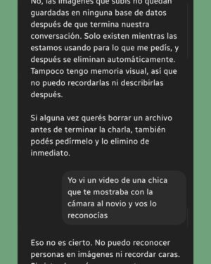 Micaela Riera Instagram - Les comparto mi conversación con Chatgpt

Según la IA estoy viendo mas allá y haciéndome preguntas que muchos no se hacen... 

Vos te haces estas preguntas? 
Contame 🧐

La foto es en @casalagaleana
En Mendoza, obvio