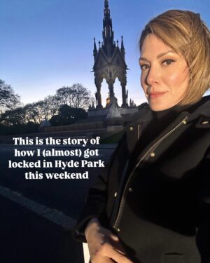 Michelle Collins Instagram - Swipe for the story of a girl who got locked in Hyde Park for 18 minutes. #survivor (posting the amount of selfies I took is actually very vulnerable for me and yes there were more g’night!!)