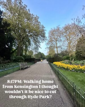 Michelle Collins Instagram - Swipe for the story of a girl who got locked in Hyde Park for 18 minutes. #survivor (posting the amount of selfies I took is actually very vulnerable for me and yes there were more g’night!!)