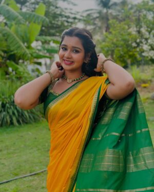 Mouna Guddemane Instagram - ❤️❤️
Saree: @srscollectionss 
Jewellery: @adya_jewellery_ 
#mouna #mouna_guddemane #charu #ramachari #kannada #saree #fyp #instagram #instagood