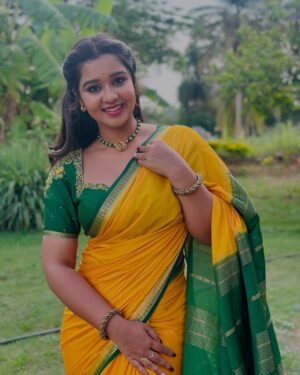 Mouna Guddemane Instagram - ❤️❤️
Saree: @srscollectionss 
Jewellery: @adya_jewellery_ 
#mouna #mouna_guddemane #charu #ramachari #kannada #saree #fyp #instagram #instagood
