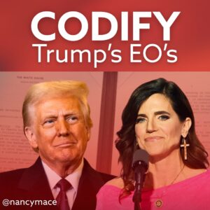 Nancy Mace Instagram - From border security to ending DEI, President Trump’s Executive Orders are Making America Great Again. 

Congress must codify them into law. 
No more backpedaling, no more excuses.