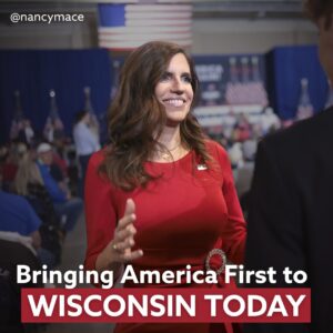 Nancy Mace Instagram - Taking the stage today at the Wisconsin GOP Convention to fight for President Trump’s agenda, secure our borders, and take our country back. 

This is how we hold the line. 🇺🇸