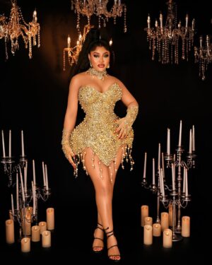 Nwaoha Chioma Blessing Instagram - Happy Birthday Super Star Queen C👸 ……

Always been that Small Girl with the Biggest God📌 📌 . On this new Age . I’m attracting All the Blessings / Lifestyle I Deserve 🥂🥰… Thank You Jesus 🙏❤️… 

Styled by my Pretty Self and Team 🔥..
Dress @finieecouture 
Hair styled @bobokingnard 
Photography @mjphotography_official 

#Chioma’sBig25 #Nov2nd