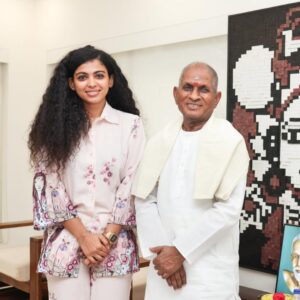 Padeni Kumar Instagram - I have been wanting to post these pictures for so long and now it’s the time 😍 One of my songs from my recent movie got composed by The legend “ILAIYARAJA” sir himself✨ 
🧿When I heard the song for the first time, my heart melted and I cried in front of him so he asked me to keep that lyrics pages that he wrote for me❤️ 
🧿 Thanks to this Universe for making my dreams possible✨ It’s not easy to get this opportunity as a girl who dreamt of cinema few years before and still dreaming to achieve a lot more✨ 
🧿 Thanks to each and everyone from my crew especially the director Balakrishnan sir, Executive producer Jaishankar sir.
🧿 Will reveal the movie details soon✨ Thank you so much my fans and family and friends for supporting me all these days✨
🧿 Really, My heart filled now and yaaayhhhh More to go💪🏼
.
 #music #passion #aim #dream #big #trust #the #process