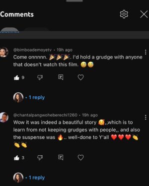 Paschaline Alex Instagram - My new project, ‘Grudge’, is still showing on my Youtube channel. The feedback has been so encouraging. Thank you, again. I love you all ❤️please keep watching,link on bio.
#grudgethemovie 
@dimlight_films 
My cast and crew,I love you guys 💯😘💯