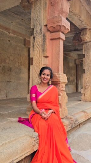 Rachu Suri Instagram - ಎಲ್ಲಾ ಜನ್ಮವೂ ನಿನ್ನೊಂದಿಗೆ❤️ @chandhu_kshatriyas🌍 
Saree: @thanvi_fashion4 🤍✨ 

#rachusuri