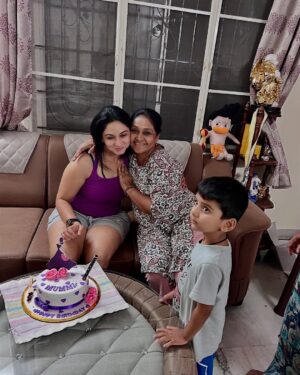 Rajini Instagram - I hope your special day this year gives you everything your kind heart desires.May your special day be filled with many amazing surprises. May God always provide you the most precious thing in life.Health, Love, Joy, Peace and Prosperity...Happy birthday mummiiii ❤️ keep smiling 🤗you look cute when you do 😍