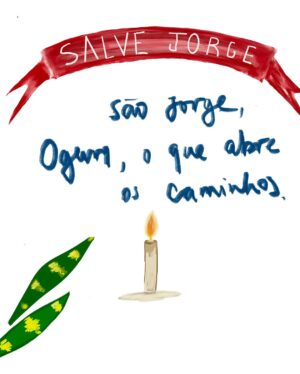 Rita Wainer Instagram - São Jorge/Ogum .
Que nunca chegou atrasado quando eu precisei de força, Salve o escudo, o cavalo, a rua. 
Salve os silêncios que antecedem as batalhas.
Que hoje seja de axé, de fé, proteção e coragem pro que está por vir. 
Valeu SJ. Um dragão por dia, um dia por vez. ♥️