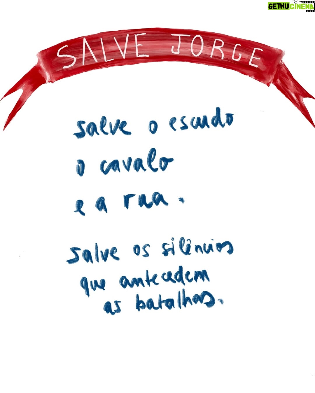 Rita Wainer - 6K Likes - São Jorge/Ogum .
Que nunca chegou atrasado quando eu precisei de força, Salve o escudo, o cavalo, a rua.
Salve os silêncios que antecedem as batalhas.
Que hoje seja de axé, de fé, proteção e coragem pro que está por vir.
Valeu SJ. Um dragão por dia, um dia por vez. ♥️