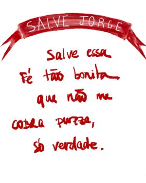 Rita Wainer Instagram - São Jorge/Ogum .
Que nunca chegou atrasado quando eu precisei de força, Salve o escudo, o cavalo, a rua. 
Salve os silêncios que antecedem as batalhas.
Que hoje seja de axé, de fé, proteção e coragem pro que está por vir. 
Valeu SJ. Um dragão por dia, um dia por vez. ♥️
