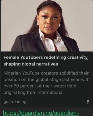 Ruth Kadiri Instagram - 50k for 4 people each… 

What’s your best RUTHKADIRI247  movie ever?

The other day, YouTube celebrated its 20th anniversary and I had the surreal honor of being recognized as one of four female creators who are redefining the boundaries of creativity, and shaping YouTube into a beacon for cultural storytelling and global connection.

To be named one of the top female YouTubers in Nigeria is something I never imagined when I first started sharing my passion for movie making with the world. What began as a simple desire to  tell stories  has grown into something far beyond my expectations.

I’m deeply grateful to God for the grace, the gift, and the growth. Thank you to @youtube for this incredible recognition, and thank you my amazing community for walking this journey with me. I love you all❤️🥰.

Here’s to more stories, more flavour and a world of impact.

#YouTubeAt20 #ruthkadirifilms #Gratitude #TopFemaleYouTuber #AfricanCreativity #StorytellingWithFlavor #ruthkadiri247