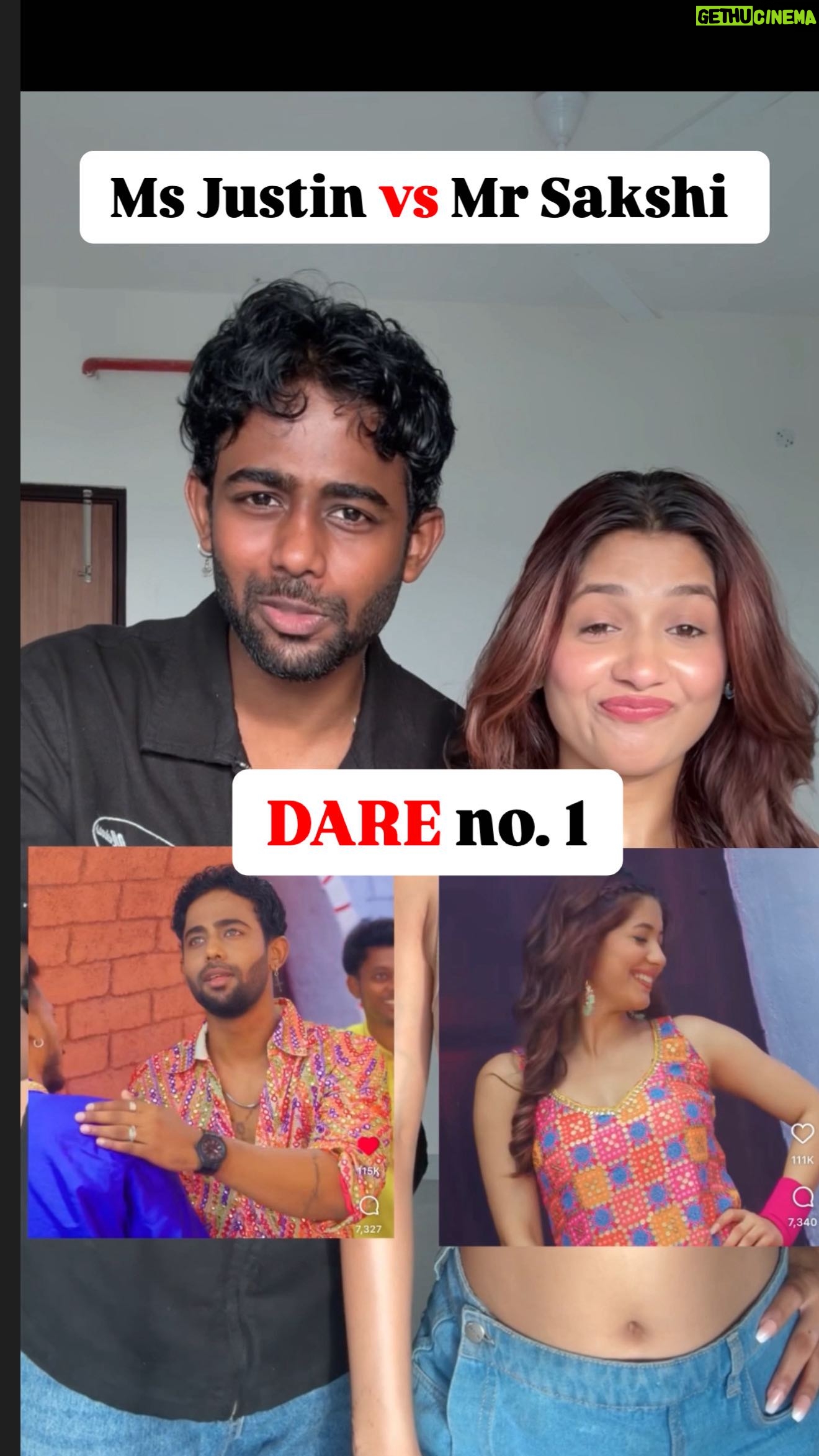 Sakshi Shrivas - 119.7K Likes - SINCE I WON here’s @justin_dcruz_ doing his first DARE! I’m so proud of you baby 😭😭❤️Batao dare kaisa laga 🙈 Aur next Dare ke lafde ko solve krne ke liye aap hi comment kro S or J. Whoever wins will give the second dare!!! letsss gooo fam.🥵🥵🥵