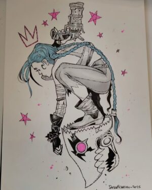 Sara Pichelli Instagram - Jinx ⚡ pencil, art pens and markers on watercolor paper (9"X12")