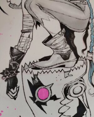 Sara Pichelli Instagram - Jinx ⚡ pencil, art pens and markers on watercolor paper (9"X12")