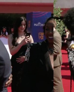 Scarlette Douglas Instagram - What a day it was yesterday at the @bafta awards 2025. Without a doubt one of the hottest days I’ve experienced in London this year, and trust it to be the day I’m wearing a full length black tuxedo dress 😅 

Little cameo on @gmb this morning too with @tvsrichardarnold!!