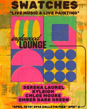 Serena Laurel Instagram - SWATCHES🎨
A brand new show series featuring live music & live painting TUESDAY 4/15 at @inglewoodlounge 

Shop artwork and portraits from @emberdarkgreen & handmade jewelry from @swampbabybijoux 

Music @ 8pm