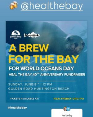 Sharon Lawrence Instagram - Our SouthBay ocean and coastline and the creatures who call it home have taken a hard hit ….@healthebay could use your support #worldoceansday . Have a @goldenroadbrew beer with us and learn more about what we do to make our ocean and communities healthier and safer. #worldoceanday June 8th