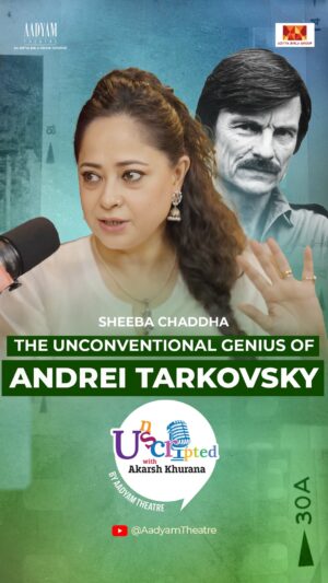 Sheeba Chaddha Instagram - Tarkovsky didn’t just make films, he created experiences.
No scripts. No prep. Just raw, instinctive presence.
In this episode, Sheeba Chaddha unpacks the unconventional genius of a master who trusted the moment more than the method.

Find out more in Episode 5 of Unscripted with Akarsh Khurana.

Unscripted, Season 2 with Akarsh Khurana, an Aadyam Podcast.
Presented by Aadyam Theatre | Produced by MnM Talkies
Now streaming on YouTube, Spotify, Apple Music & more.