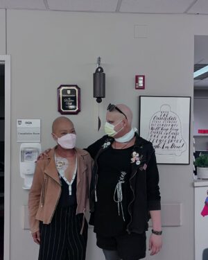 Shirley Chung Instagram - Hey Aubryn, my love, my light, my warrior sister, Rest in Power 💜🖤 i still can’t believe you are gone so soon.  I am sorry I didn’t heal fast enough to go on our girl trip to NY with you. 💛 You were so loud, bright and animated just like me, the first time we smiled at each other in the radiation room I knew we will be friends for life, I just wish we had more time……. We were the girls never shut up, always giggling at 7am for radiation, coordinating outfits even when our neck and face were covered with blisters. Yesss, we were those tongue cancer patients who won’t stop talking about food!! 🖤 During my darkest most painful moments, I never lost hope, because I had you, you understood, you were fighting right next to me.❤️We were so loved and popular on 10th floor oncology wards, nurses even timed our chemo together, so we could spend extra hours in each other’s room. I still have all the sticky notes you wrote to me when we couldn’t talk.📝And I hope UoC will really roll out their cancer patients companions program inspired by our friendship like they said, continue your legacy💜 I am going to keep a piece of you in my heart forever, take you to all the places that we said we are going to visit,go to all the restaurants we saved in NY for our girl trip.  Mike said he will find your list of food carvings you wrote when we were in the hospital for me, and I will cook and eat through that list for you.🤍I am going to live fuller, love harder, fear less, laugh even louder. I know you are in heaven looking down, continuing to protect me, my fierce beautiful angel.  I Love you ❤️ 👯‍♀️ #fuckcancer #tonguecancer #cancerwarrior #gonetoosoon #neverlosehope #cancerfighter #cancerjourney #aubrynwatts #rip