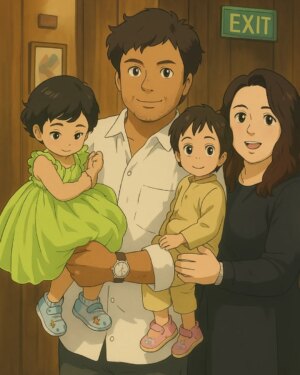 Shwetha Bandekar Instagram - My everything ❤️❤️❤️ 
Ghibli trend 📈 
#shwethabandekar #twinmom #ghibli #trending #viral #instalove #kstwins #mylove #kridhankrishna #sarvashri #infant #instagood #familylove #malmaruga #mallovesswapna #happyus