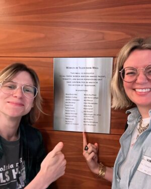 Siobhan Thompson Instagram - Went to the WGA library and celebrated this plaque for the only women who have ever written for television #brave #womeninstem #theTinSTEMstsndsforTV