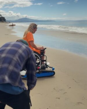 Sophie Morgan Instagram - This is FREEDOM! 

This week, as part of a film I hosted for @visitcalifornia, I was introduced to this extraordinary invention: FreedomTrax (@freedomtrax)

Please have a scroll through these images and videos. 

The FreedomTrax is a manual wheelchair accessory designed to enhance outdoor access accessibility. It’s a battery operated device controlled by a joystick, enabling manual wheelchairs to navigate sand, hiking trails… And even snow!

Thanks to everyone involved in making this happen. This was my FIRST EVER time on a California beach. It was incredibly emotional. 

In Nature Track’s words “we are in the business of making people happy”. Honestly, I can attest, they REALLY are. 

If you want to know more about them please contact Sue (last slide) at @naturetrack_ (if you are in the USA) .They are based in Santa Barbara (but @freedomtrax have a global presence) and best of @naturetrack_ loan them to users ….for FREE. 

Sue@naturetrack.org
Abby@naturetrack.org 

If you want to buy one they cost $6.5k but you can RENT them from @naturetrack_ for nothing. It is available to anyone who uses a wheelchair or requires assistance accessing outdoor spaces. If you don’t have a manual wheelchair NatureTrack can lend you one (I assume, USA only - please contact them to find out). 

#NatureTracks #FreedomTracks #Wheelchair #Beach #Wheelchair #AdaptiveEquipment #BeachLife #California #AdaptiveFreedom 

THIS IS NOT AN AD. I AM NOT PAID FOR THIS POST. I AM NOT AFFILIATED TO THIS PRODUCT OR COMPANY.