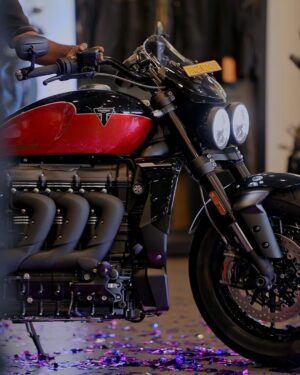 Suhana Basheer Instagram - A dream on two wheels just rolled into my life. Welcome home, Triumph Rocket 3 Storm GT 🥳🔥❤️‍🔥

#TriumphRocket3 #StormGT #BikeDeliveryDay #BeastMode #RocketLife #TwoWheelsOneLove #triumph #basheerbashi