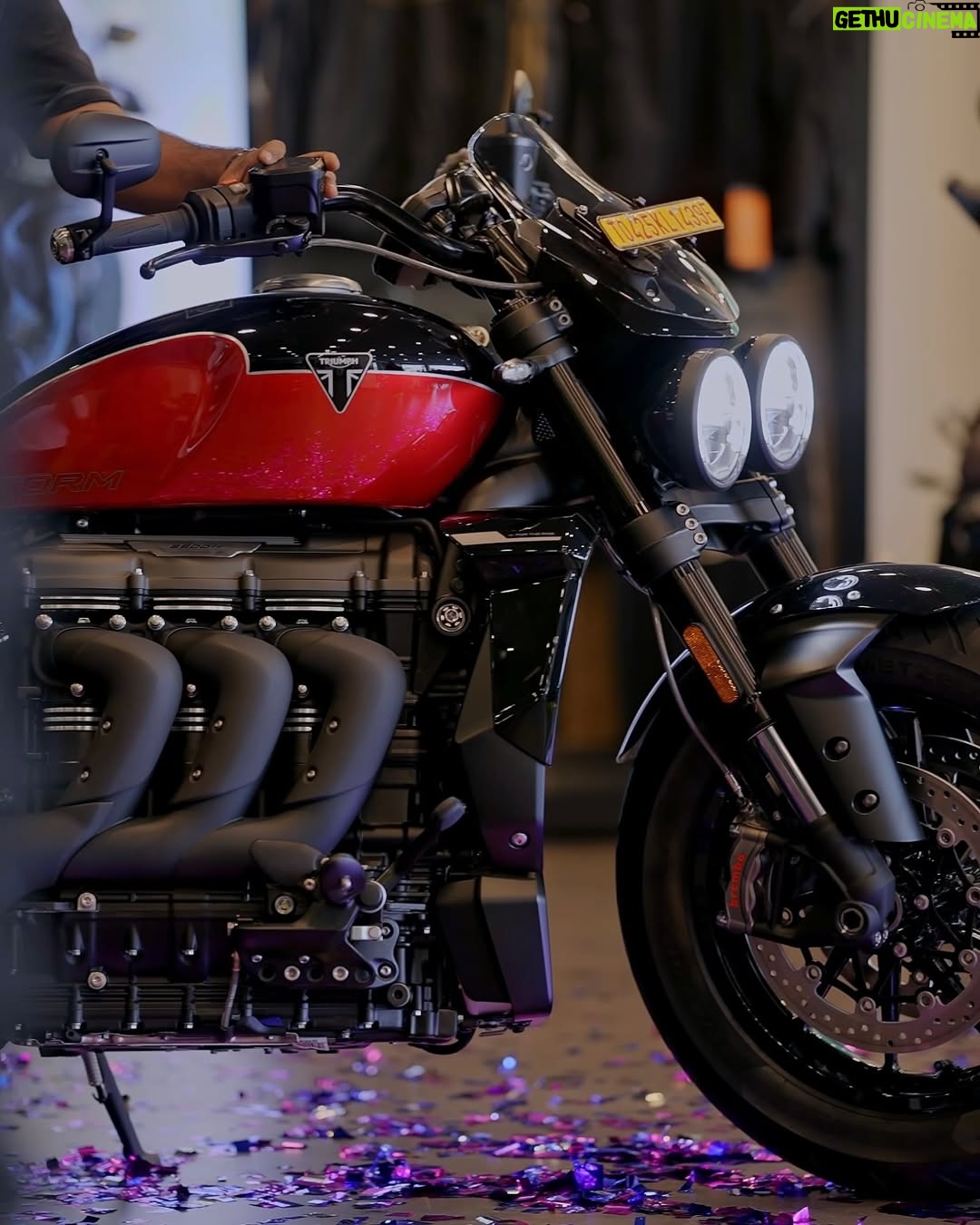 Suhana Basheer - 34K Likes - A dream on two wheels just rolled into my life. Welcome home, Triumph Rocket 3 Storm GT 🥳🔥❤️🔥
#TriumphRocket3 #StormGT #BikeDeliveryDay #BeastMode #RocketLife #TwoWheelsOneLove #triumph #basheerbashi
