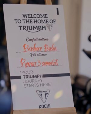 Suhana Basheer Instagram - A dream on two wheels just rolled into my life. Welcome home, Triumph Rocket 3 Storm GT 🥳🔥❤️‍🔥

#TriumphRocket3 #StormGT #BikeDeliveryDay #BeastMode #RocketLife #TwoWheelsOneLove #triumph #basheerbashi
