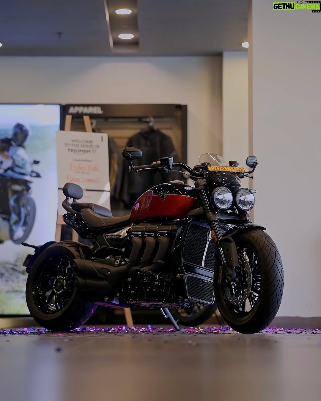 Suhana Basheer - 34K Likes - A dream on two wheels just rolled into my life. Welcome home, Triumph Rocket 3 Storm GT 🥳🔥❤️🔥
#TriumphRocket3 #StormGT #BikeDeliveryDay #BeastMode #RocketLife #TwoWheelsOneLove #triumph #basheerbashi
