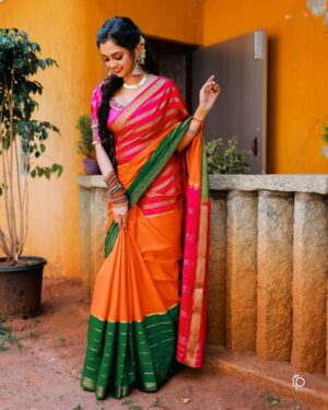 Sukrutha Nag Instagram - ❤️Draped in grace, a timeless tradition❤️
.
.
Pc:- @pavanphotography__ 🥰
.
.
Wadrobe/styling/accessories:- @laxmikrishnaofficial ❤️