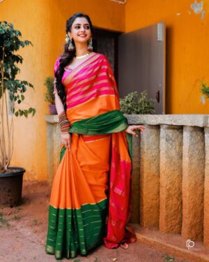 Sukrutha Nag Instagram - ❤️Draped in grace, a timeless tradition❤️
.
.
Pc:- @pavanphotography__ 🥰
.
.
Wadrobe/styling/accessories:- @laxmikrishnaofficial ❤️
