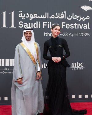 Sumaya Rida Instagram - Wrapping #SaudiFilmFestival with a beautiful and unforgettable evening..
want to thank everyone who contributed to my look, and to every special moment I shared with you all 🤍
until we meet again, Inshallah ✨
Jewelry by @nadine_jewellery 
Dress by @m.y.atelier 
MUAH by @raniabeautycenter 
Styling by @eliq.anti 
Photography by @dirwazasa & @fz.gh7 
..
..
@saudifilmfestival @ithra @film_moc @mocsaudi