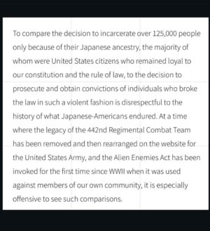 Tamlyn Tomita Instagram - To compare the prosecution of the January 6th Capitol rioters to the WW2 incarceration of over 125,000 Japanese Americans, where 2/3rd of them were American citizens is WRONG. 
There is no way, Ed Martin, Interim US Attorney for the District of Columbia can equate my father and his entire family with the insurrectionists who stormed our Nation’s Capitol with hate, vitriol, and ill intent. 
How this “egregiously unqualified political hack who has never served either as a prosecutor or judge” can state this once again proves the insanity of the assministration. 
Thank you, @jacl_national standing up and speaking out 🙏🏼🇺🇸