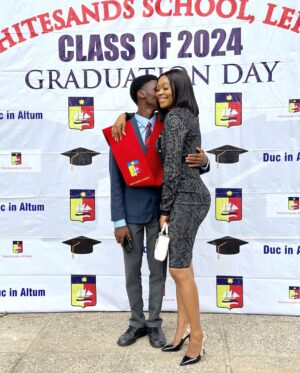 Tana Adelana Instagram - Happy Sunday from the latest secondary school graduate and I! 🥰 

Thank you Lord!!!!!! 🙏🏾

#grateful #Godsgrace #momofagraduate2024