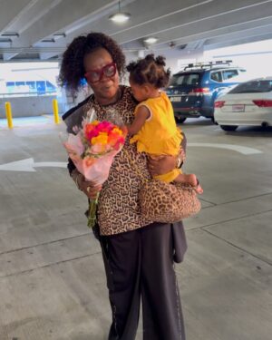 Uche Nancy Instagram - After much stress in Nigeria, It’s good to be back 😁😁
Back to my grandma Duties @adaezeaurora 
Grandma is here 💃💃