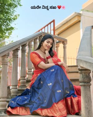 ichandanak gowda Instagram - ಯರೇ ನಿನ್ನ ಸಖ ♥️🌸

Makeup @chaithranr_artistry @iamcnr 
Costume @_purplestudios_ 

#instagood #instagram #foryou #explore #kannada #treditional