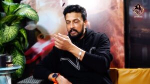 jhanvi R Instagram - Baadsha Sudeep with Jhanvi promo … 

Mua @makeover_by_navya 

Costume designer @laxmikrishnaofficial 

Sudeep interview part 1 wil release today please watch and let me know 🥰🫰🫰🤍