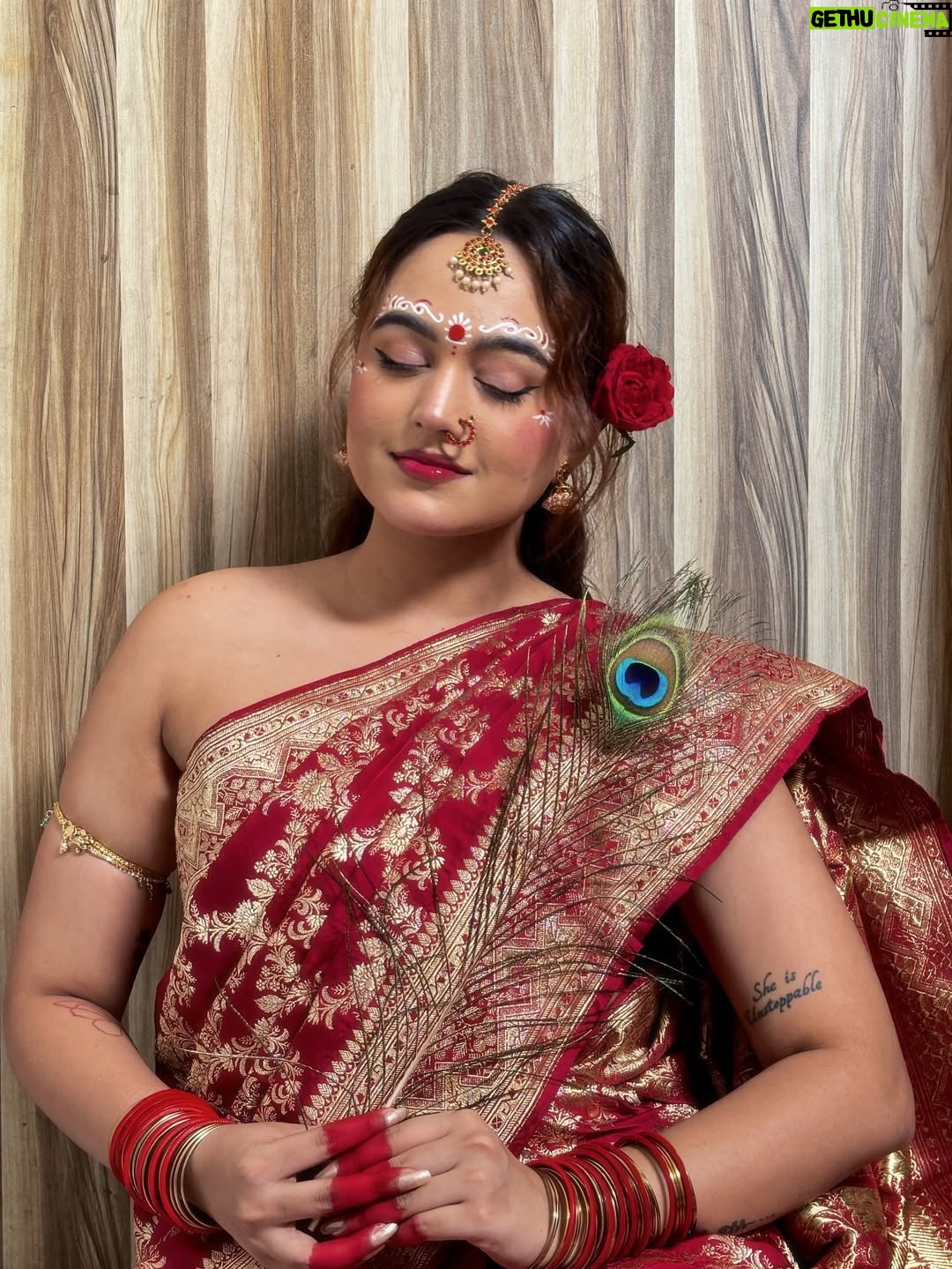 Aastha Sarkar - 3 Likes - In this moment, it’s not about perfection, it’s about surrender to the beauty of culture, devotion, and inner peace🕊️🪞🪈🦚